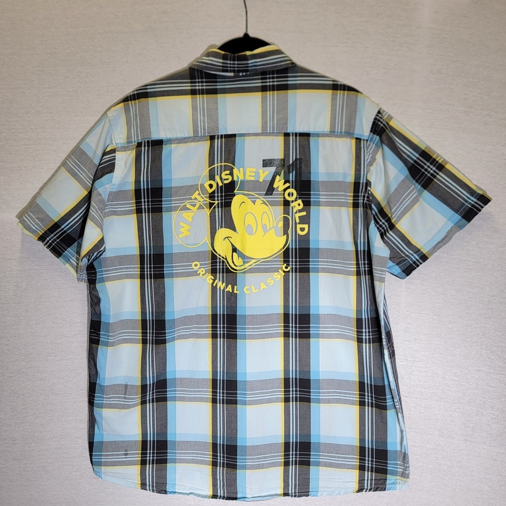 Disney Parks Plaid Short Sleeve Disneyland 1955 Button Down Shirt Size Large - Picture 4 of 6